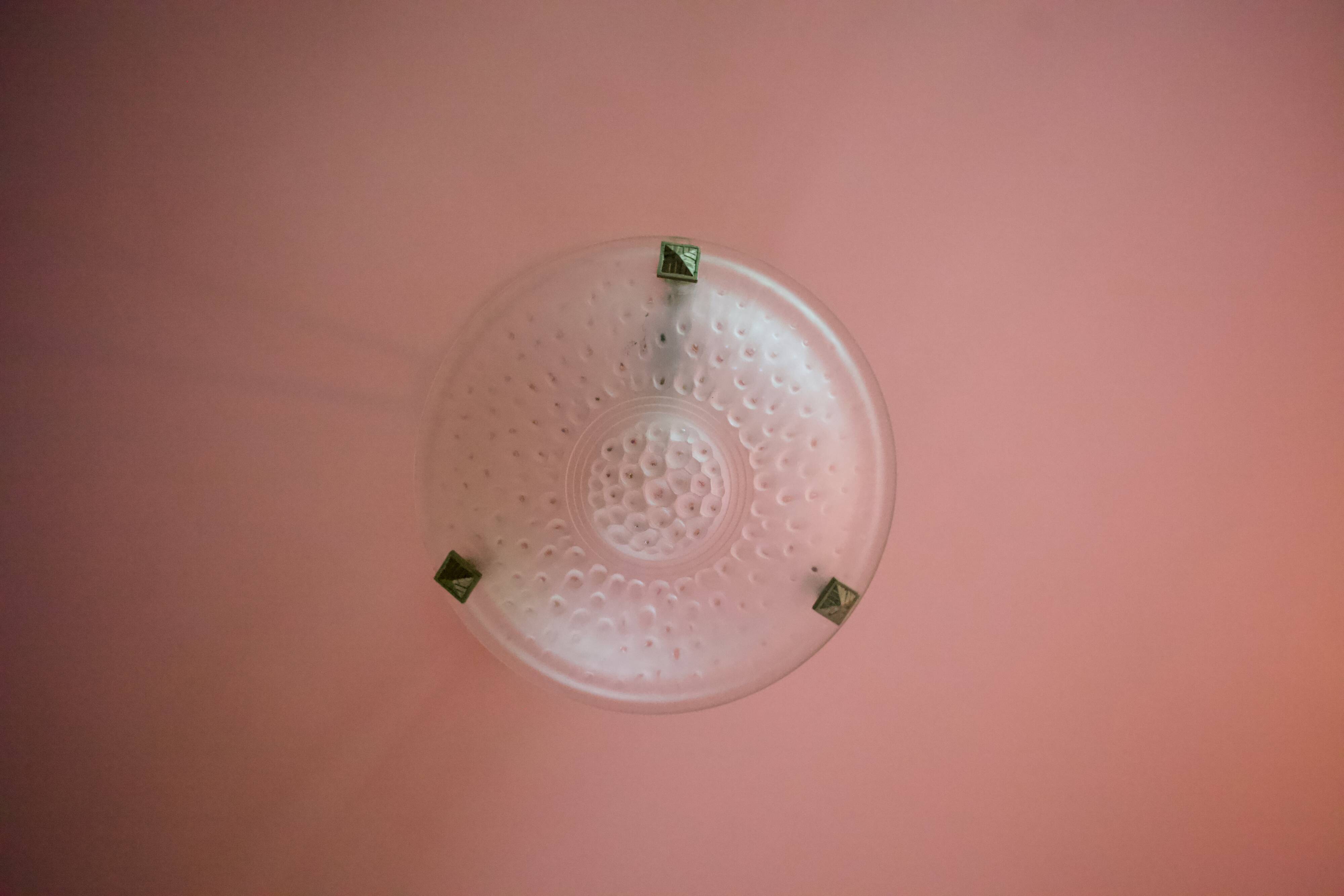 Chandelier signed Muller Frères Lunéville, Art Deco suspension, nickel-plated bronze chandelier, ceiling lamp,