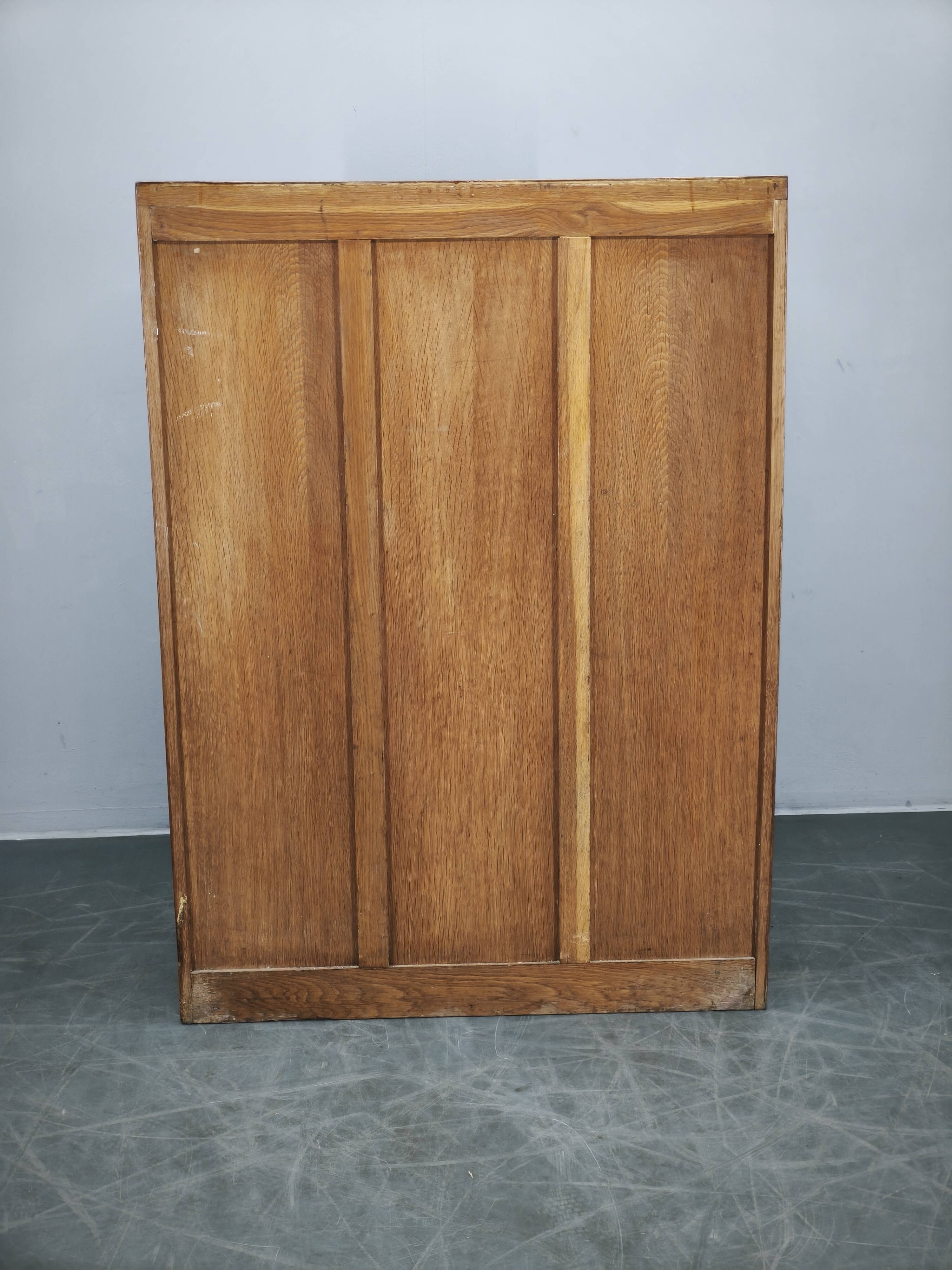 1930s Czech Oak Glass Bookcase from a Baťa Factory