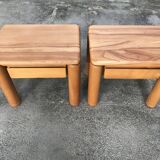 Pair of vintage elm bedsides