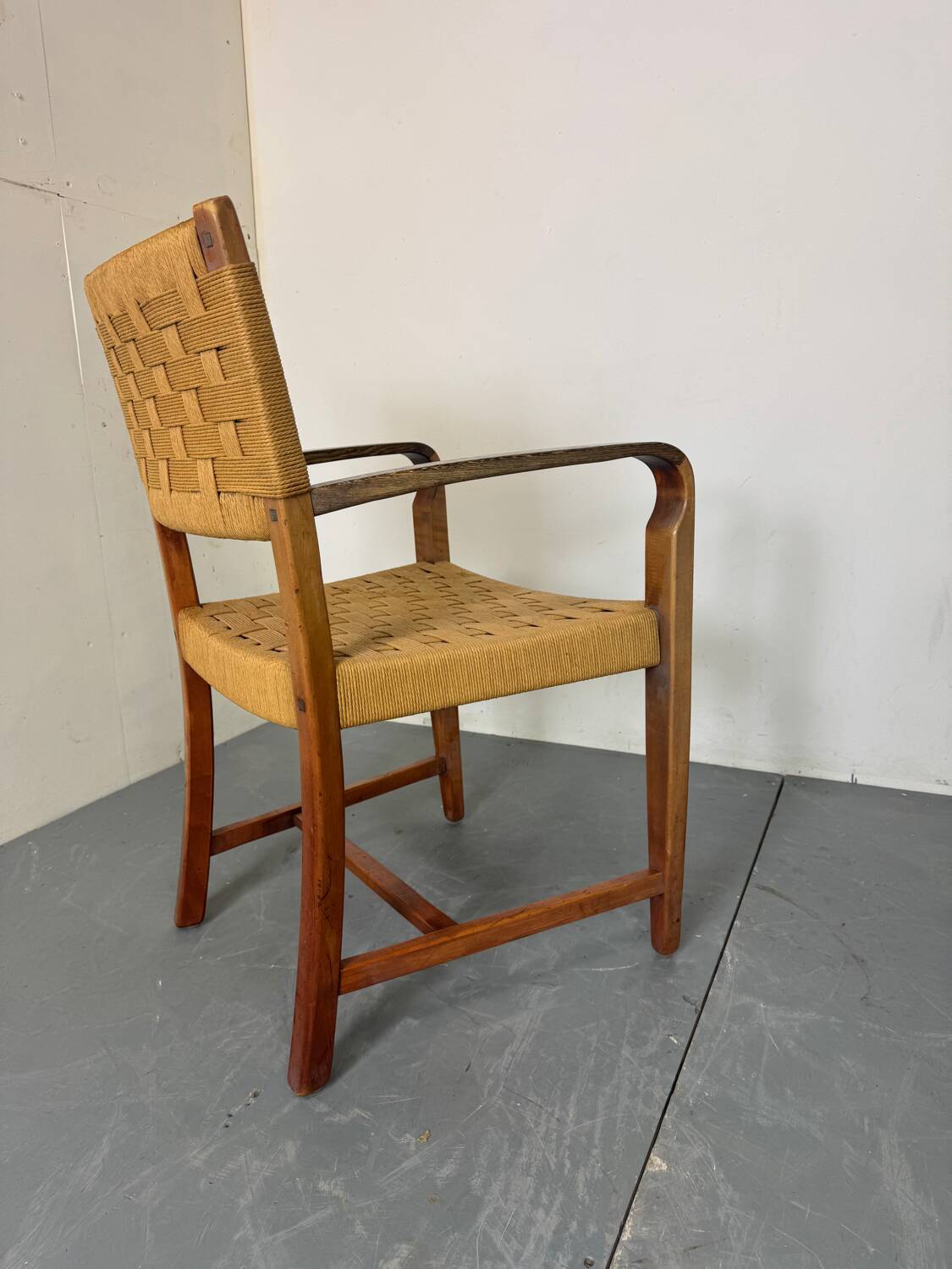 High quality Scandinavian Style Wood and Rope Armchair, 1970s