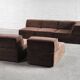 Vintage Modular Trio Sofa in Brown Teddy Upholstery from Cor, 1973, Set of 3