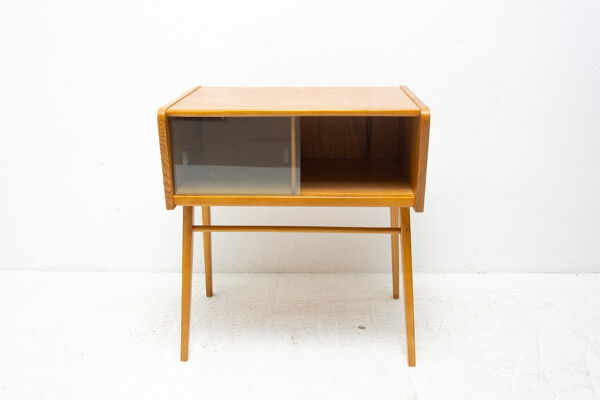 table d’appoint vitrée du milieu du siècle, années 1950, Tchécoslovaquie