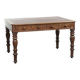 Antique English writing desk from the 19th century with a red leather top
