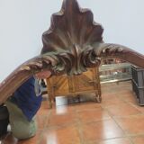 Miroir style Louis XV en chêne patiné doré 79×70cm