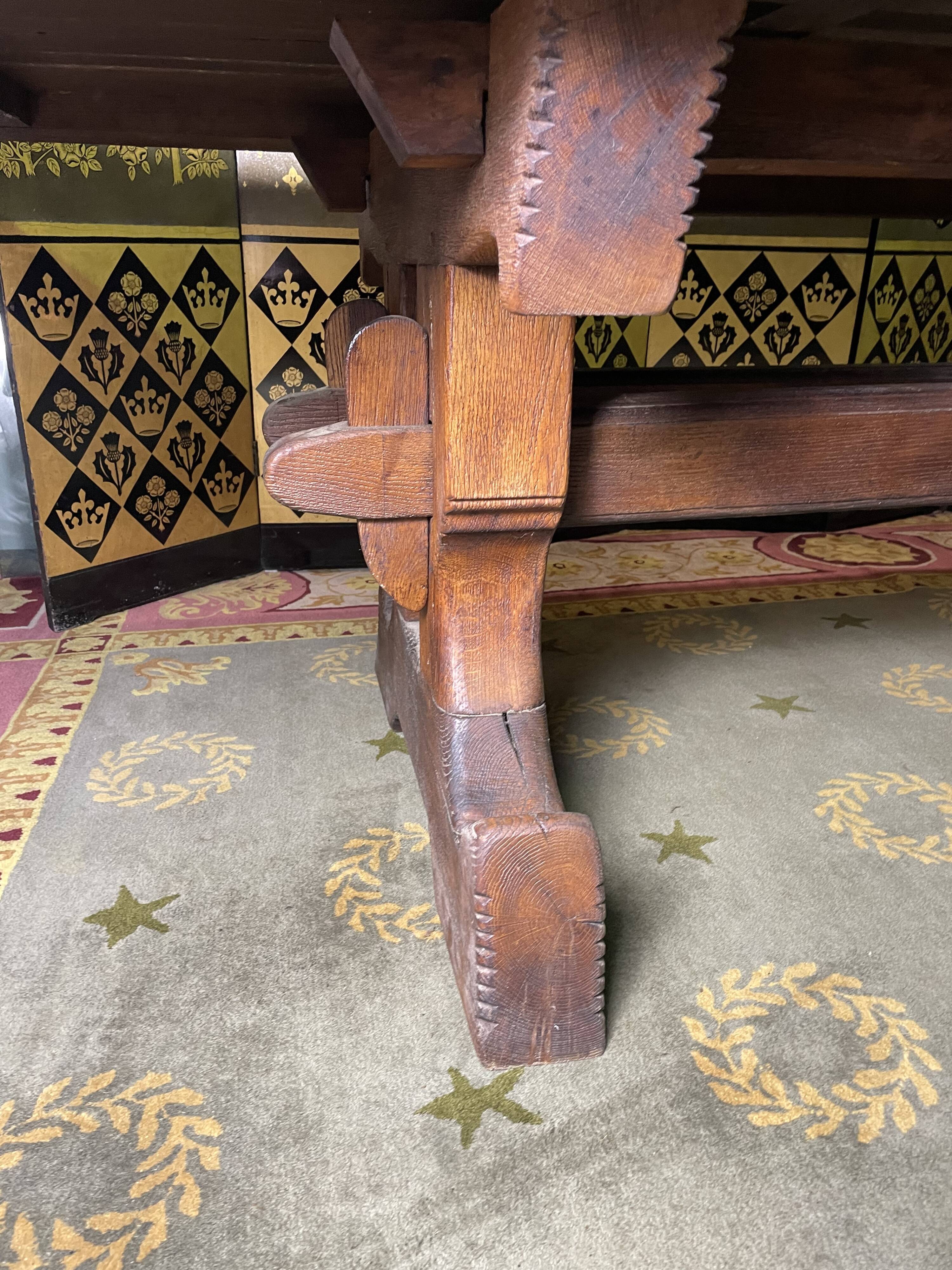 Solid oak monastery farm table