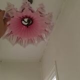Abat jour en verre rose