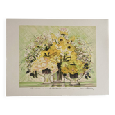 Lithographie dédicacée et signée Michel Henry - Les Bouquets Jaunes il