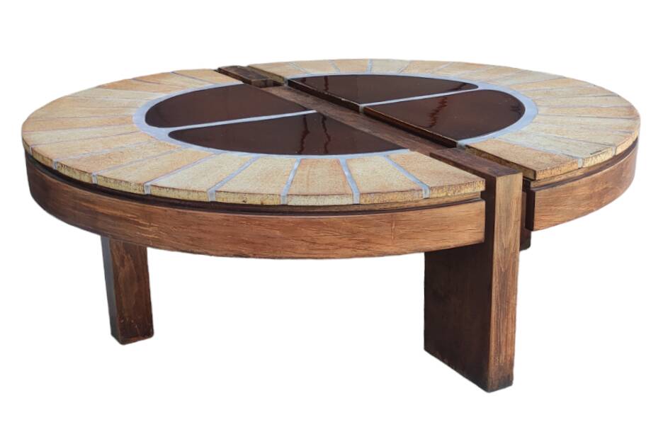 Old Roger Capron Vallauris/coffee bean coffee table