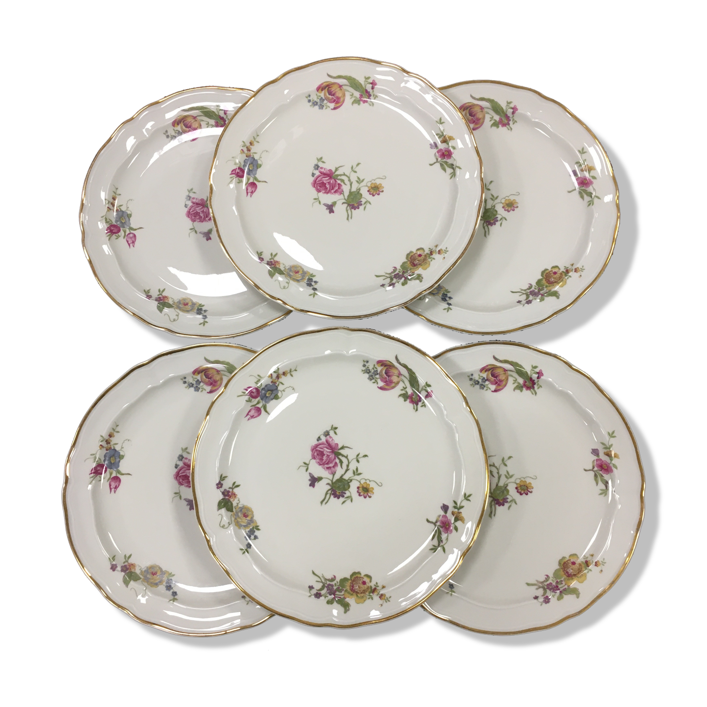 6 flat plates Bernardaud Limoges