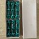 6 vintage green earthenware knife holders 50 bamboo shape