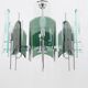 Grande lampe suspension en verre style Fontana Arte, milieu du siècle, Italie, années 1960
