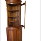 Solid cherry wood corner display cabinet
