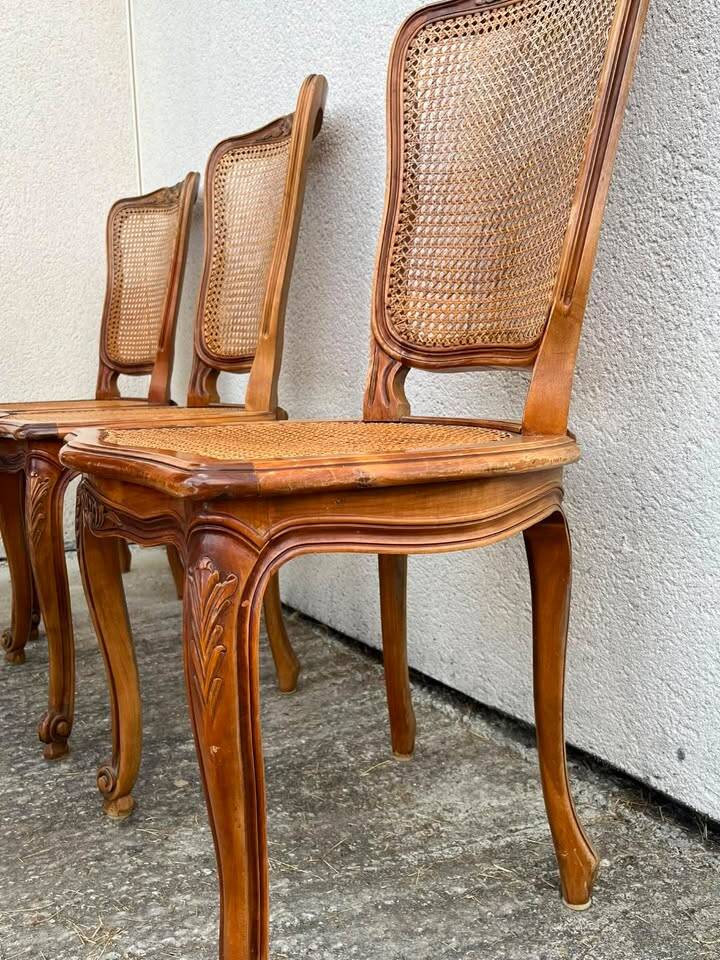 Set of 6 Cane Chairs in Louis XV style