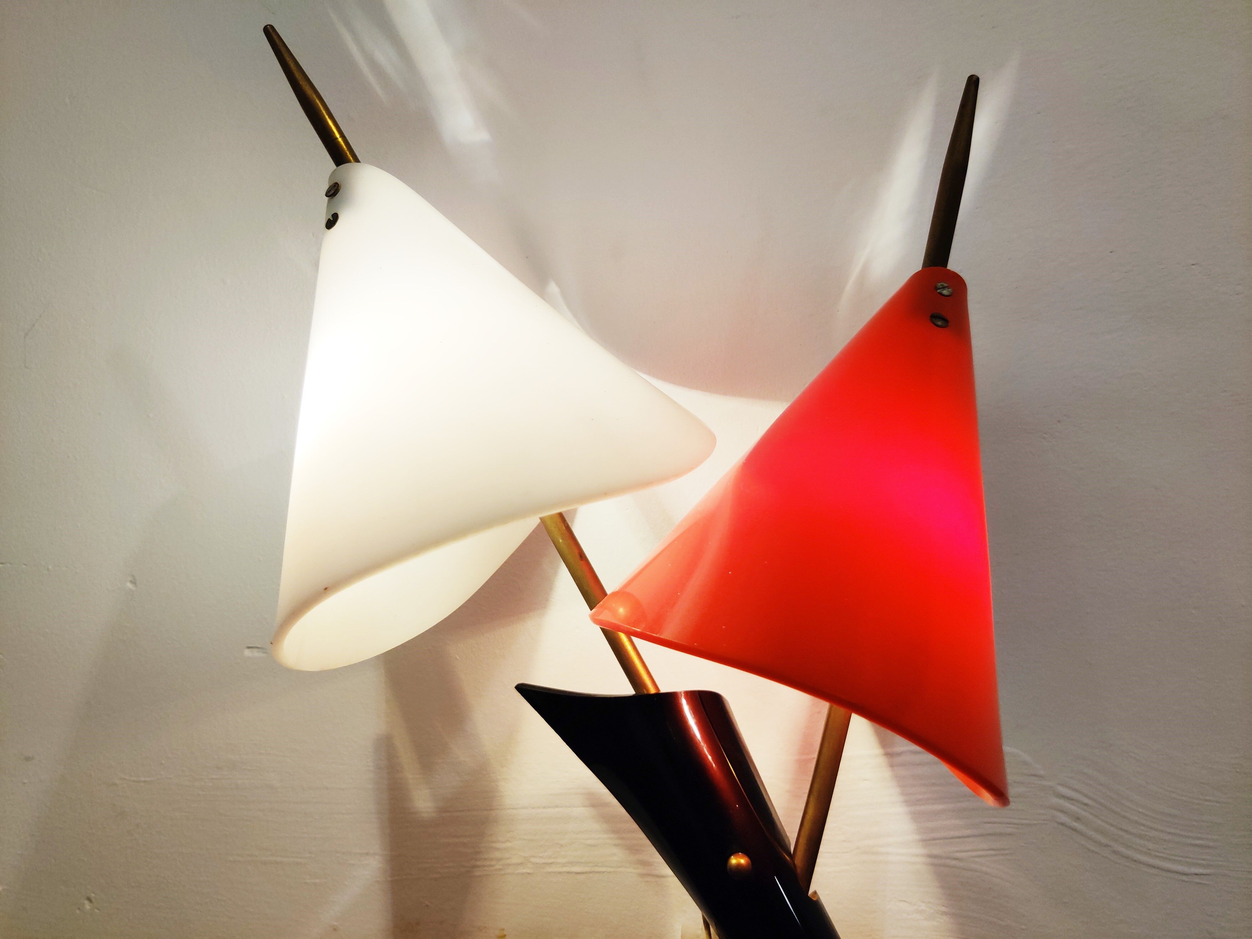 Mid century italian coloured wall light, 1950s