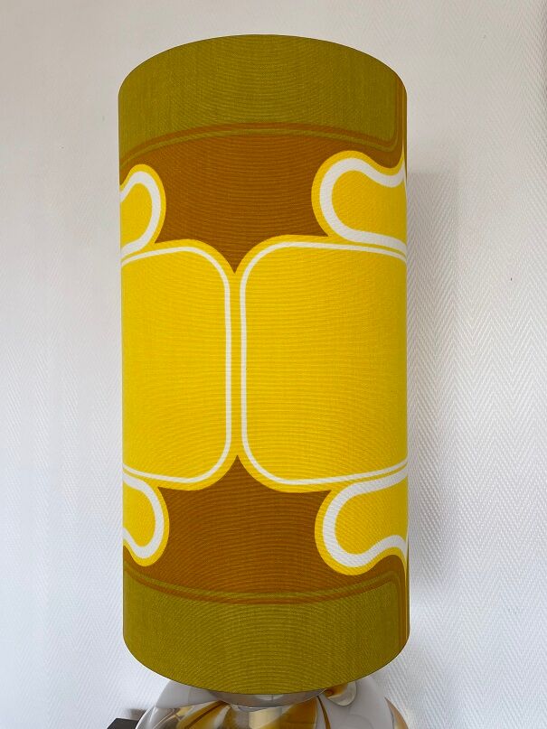 Table lamp lampshade vintage fabric Sirius pattern