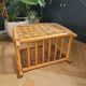 Porte-revues vintage en bambou et rotin