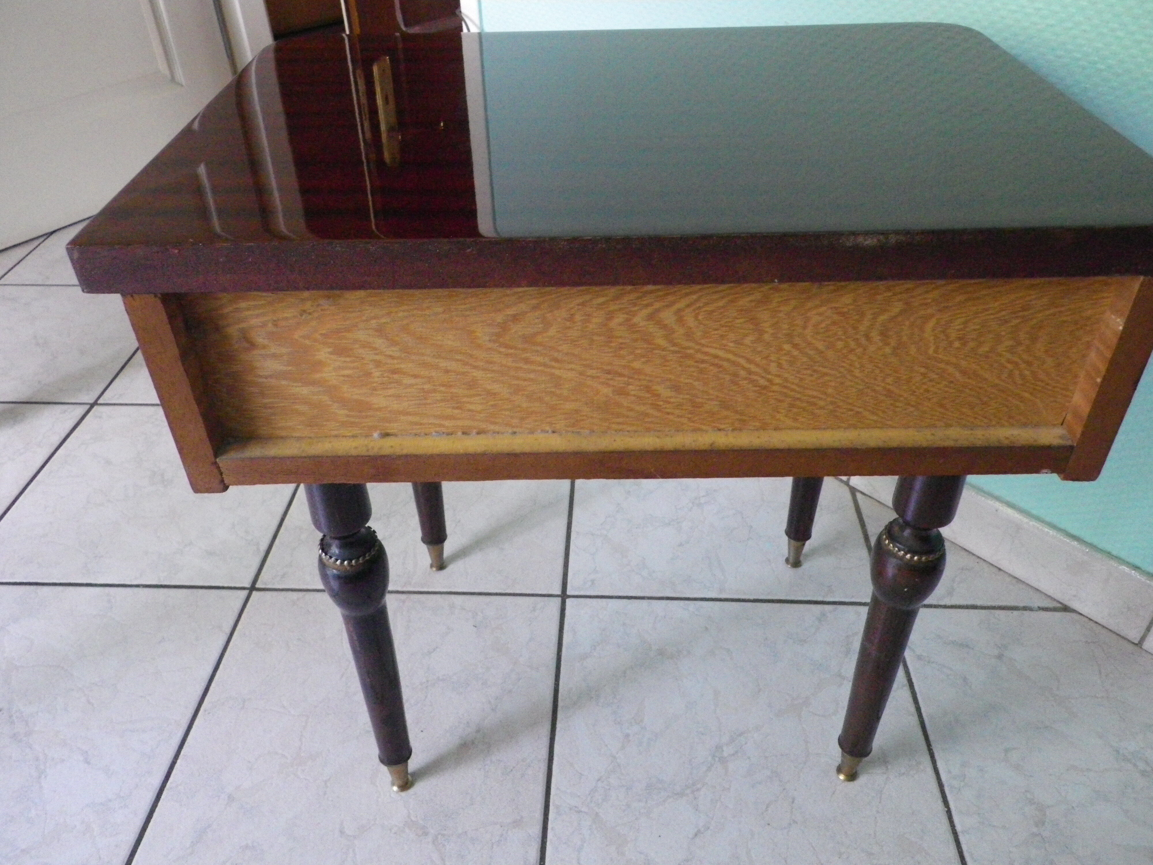 Extra cabinet in lacquered wood, brass, metal 1970s