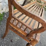 Carved teak bench