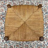 Low stool in wood and straw