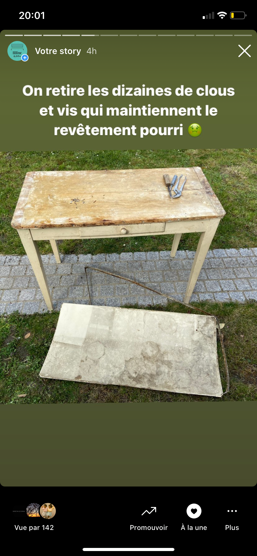 Small vintage farm table 1940 / 50