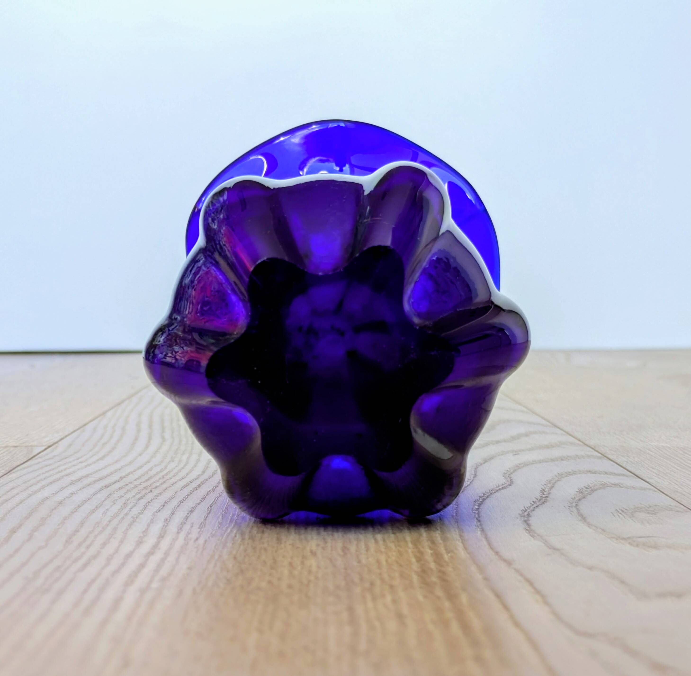 Large Cobalt Blue Art Glass Vase - Murano Work - Italy 1960