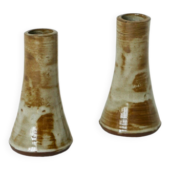 Pair of sandstone candlesticks, Design, 1970