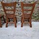 Brutalist oak chairs