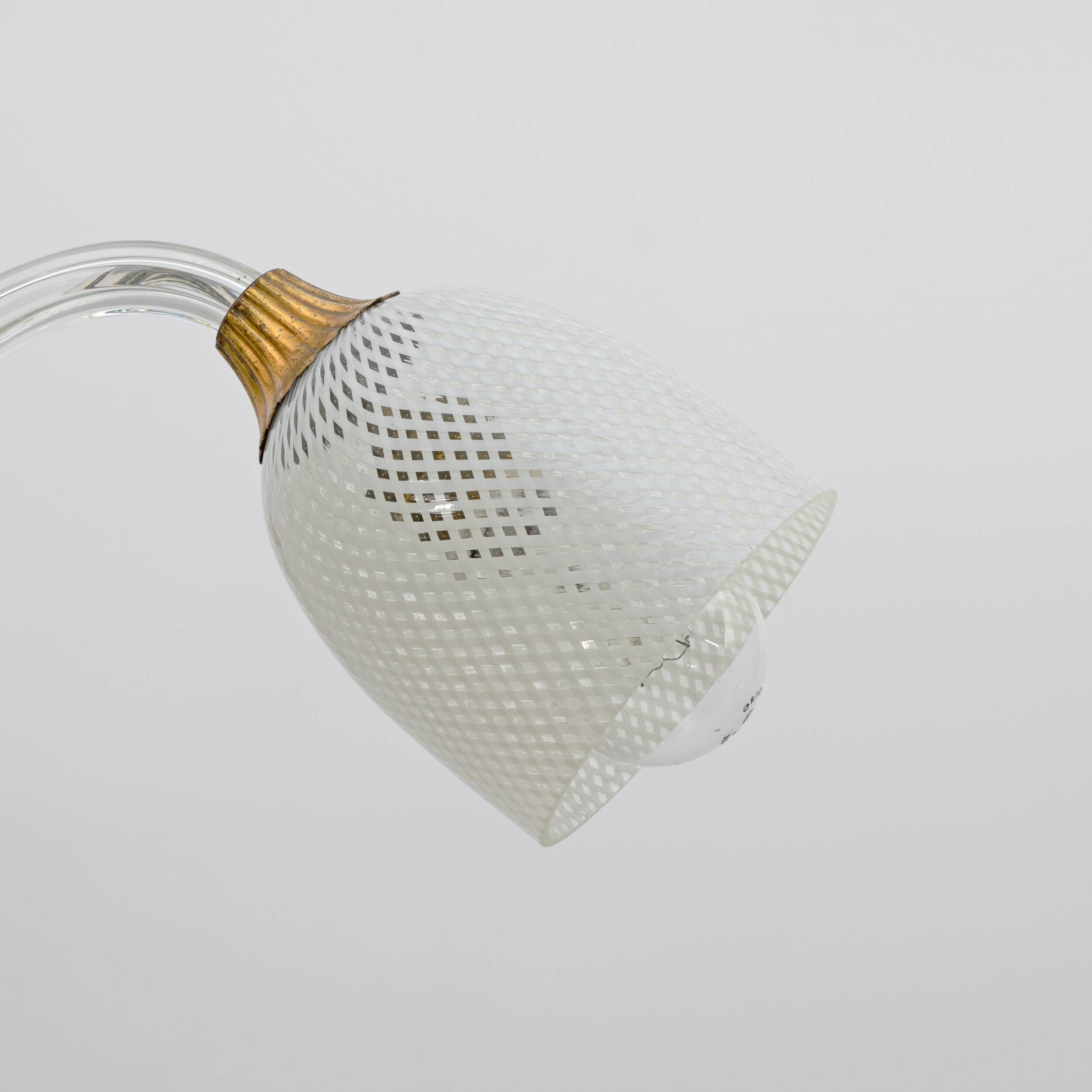 Lustre Art Déco en verre de Murano et laiton italien Ercole Barovier, années 1935