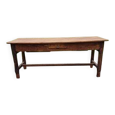19th century country farmhouse table in walnut and pine, with 3 drawers