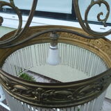 Former chandelier Tulips depolis glass 1900 bonze or brass