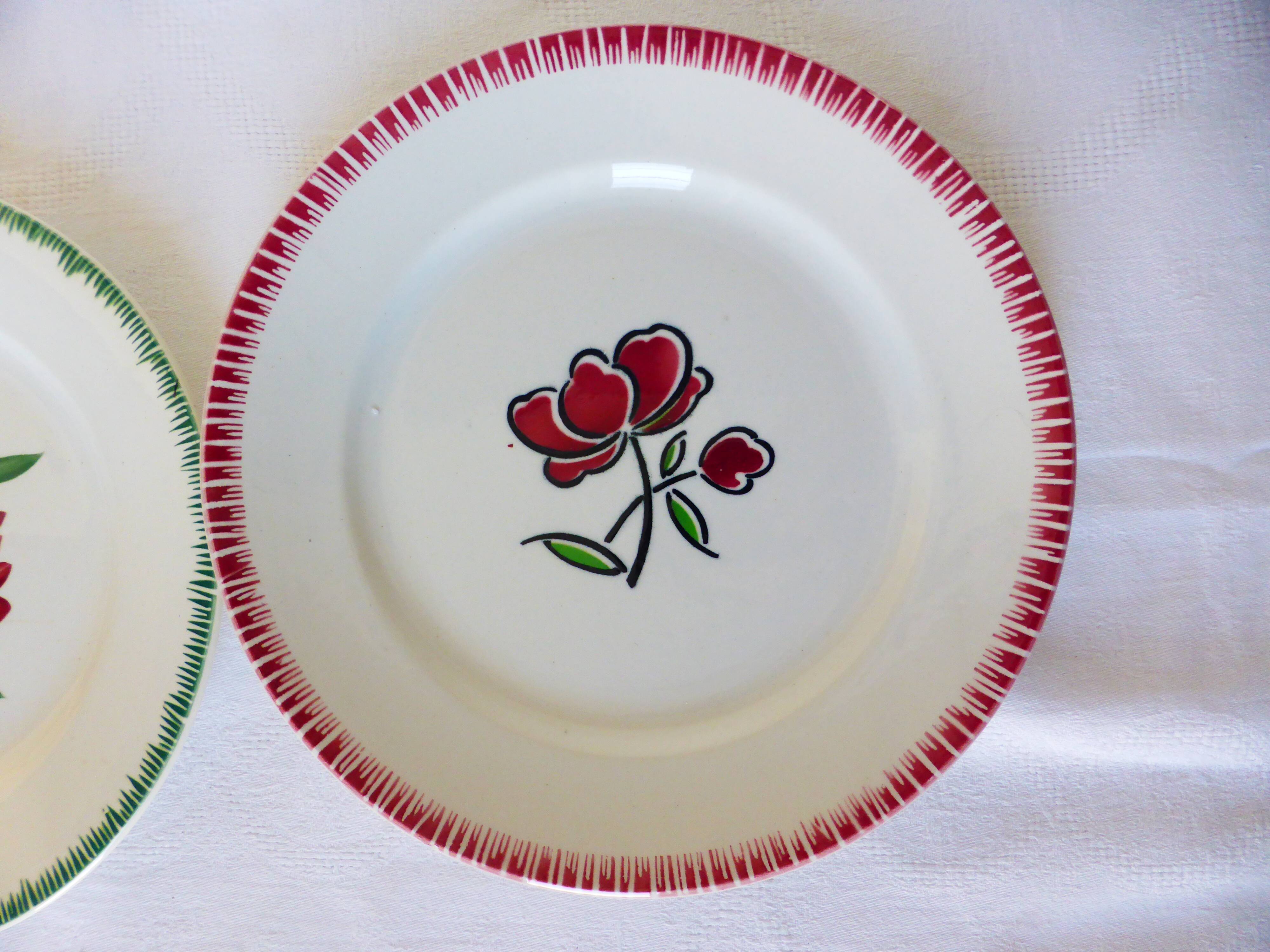 2 flat plates in pell mixes Digoin Sarreguemines and Badonviller 2107118