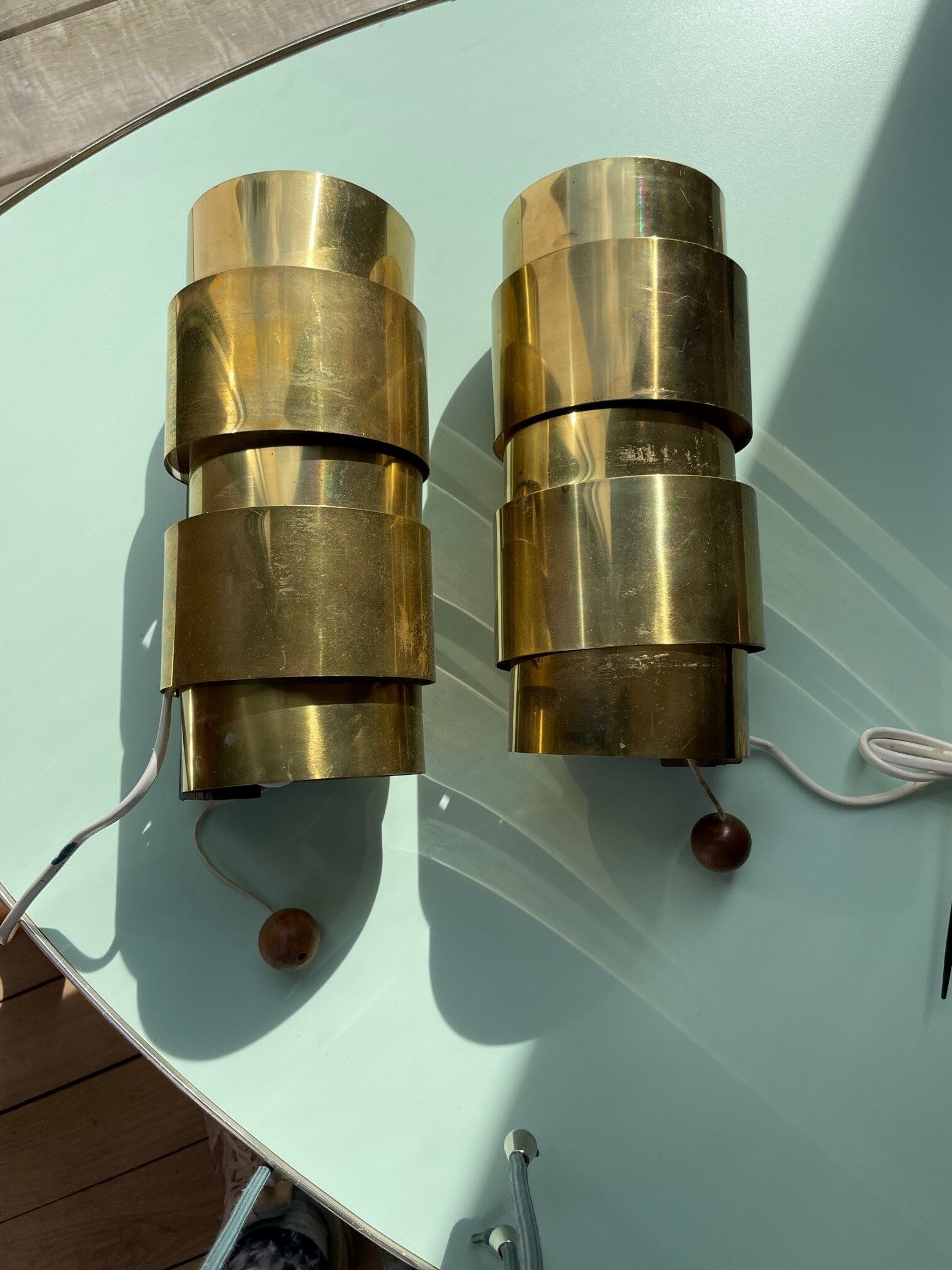 pair of wall lamps V -155 Hans - Agne Jokobsson AB Markaryd, Sweden copper 1960