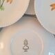 Badonviller Lunéville k&g flat faience plates vintage tulip decor