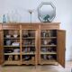 Large solid pitch pine sideboard, 206 x H150 cm, unique piece