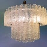 XL design midcentury glass chandelier by Doria, 1960s / Germany