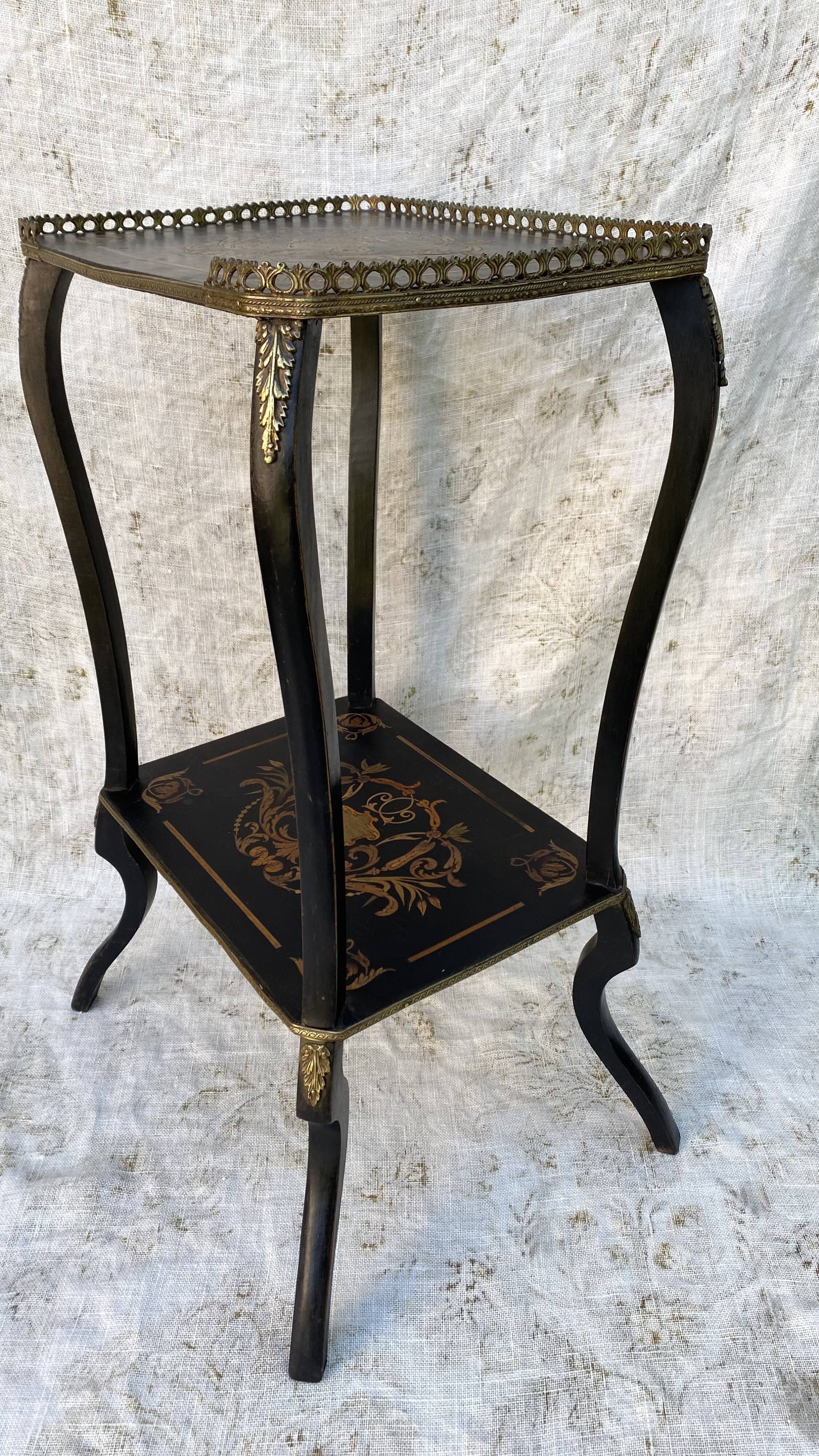 Side table, Napoleon III side table, marquetry