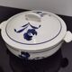 Old earthenware tureen with blue flower, Moulin des loups and hamage France, model