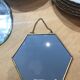 Brass hexagonal mirror 17x15cm