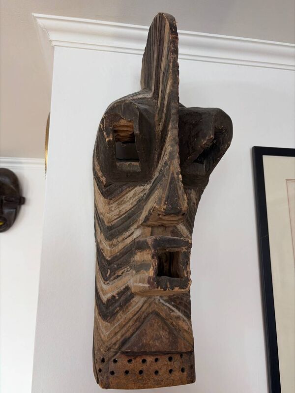Objet décoration africain masque en bois