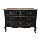 Antique black patinated chest of drawers