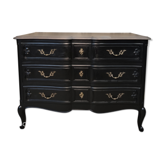 Antique black patinated chest of drawers
