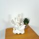 Porcelain lamp swans with vintage gold details