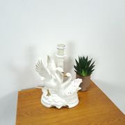 Porcelain lamp swans with vintage gold details
