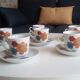 Set de 6 tasses et sous tasses porcelaine années 70