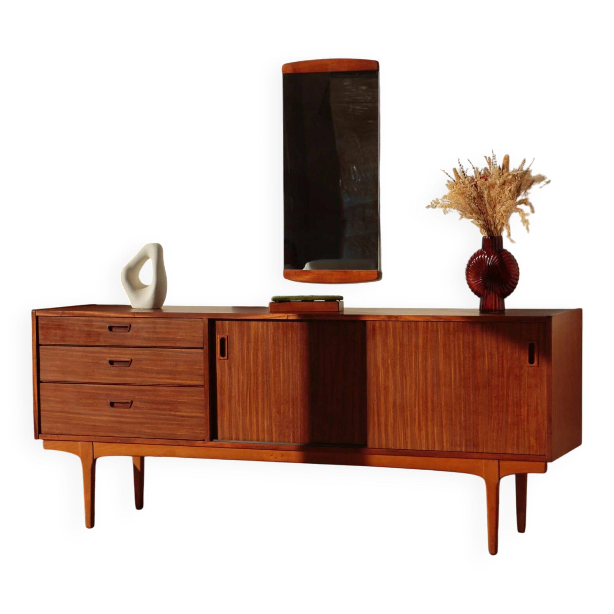 Enfilade vintage Nathan en teck (183cm) – style scandinave