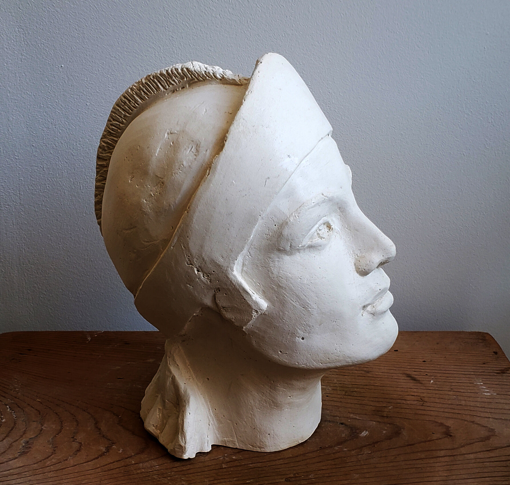 Woman's head in plaster