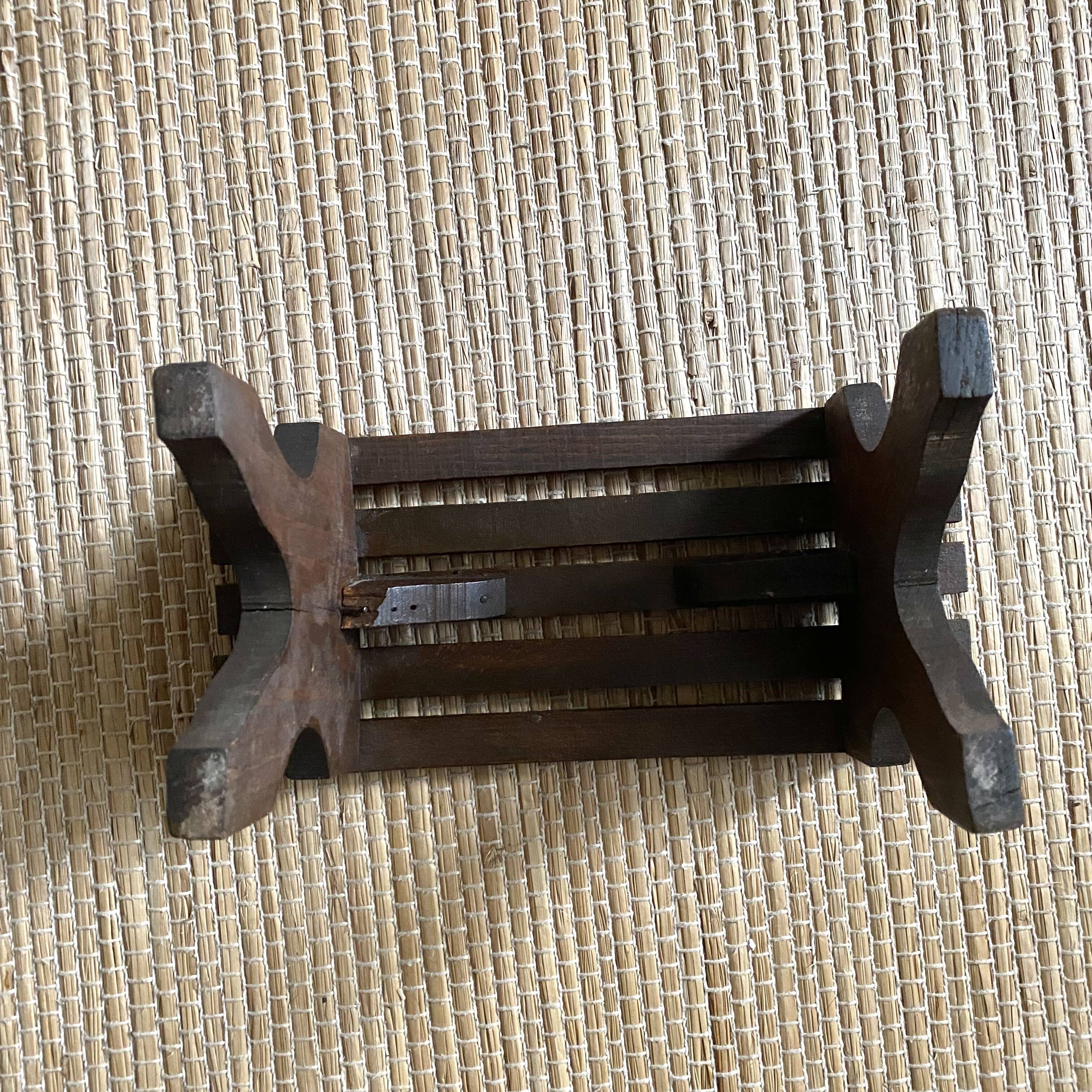 Wooden stool plant holder