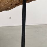 Woven wicker and metal coffee table 1960