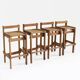 Tabourets de bar vintage en bois 1960, set de 4