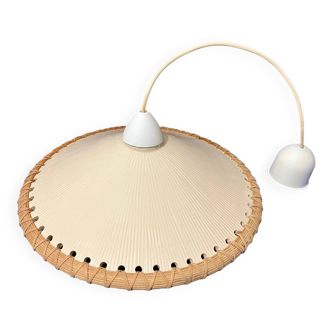 two-tone rattan pendant light